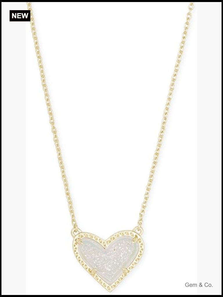 Adjustable Heart Pendant Necklace With Cubic Zirconia